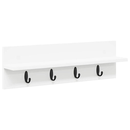 Wall-Mounted Coat Rack White 60 x 10.5 x 18 cm Engineered wood