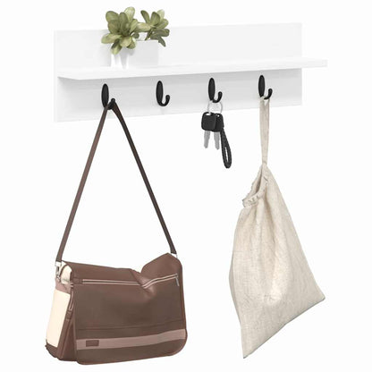 Wall-Mounted Coat Rack White 60 x 10.5 x 18 cm Engineered wood