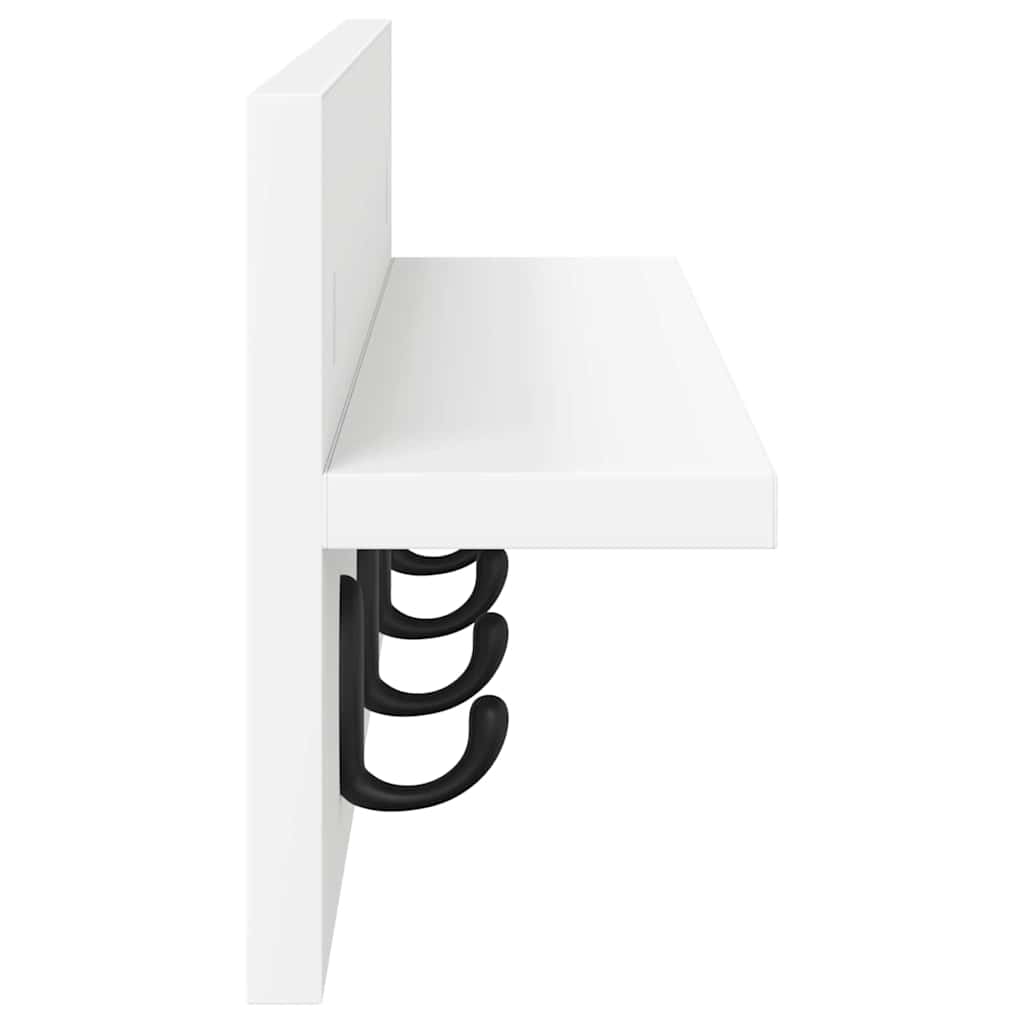 Wall-Mounted Coat Rack White 60 x 10.5 x 18 cm Engineered wood