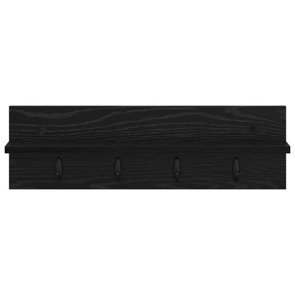 Wall-Mounted Coat Rack Wall-mounted Black Oak 60 x 10.5 x 18 cm
