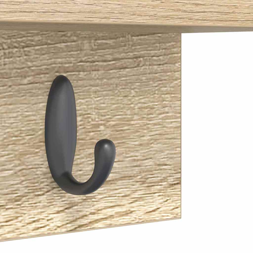 Wall-Mounted Coat Rack Sonoma Oak 60 x 10.5 x 18 cm