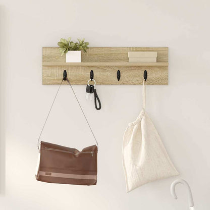 Wall-Mounted Coat Rack Sonoma Oak 60 x 10.5 x 18 cm