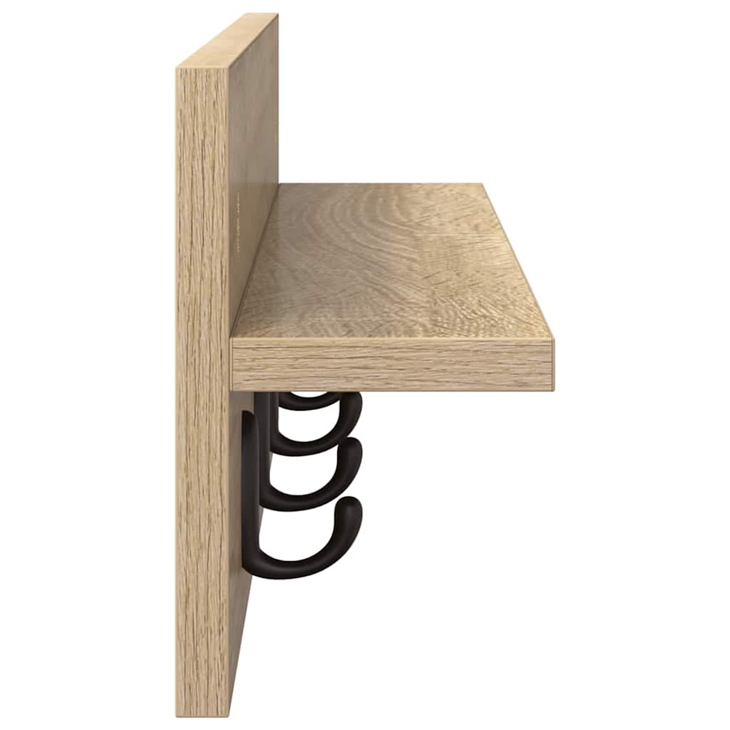 Wall-Mounted Coat Rack Sonoma Oak 60 x 10.5 x 18 cm