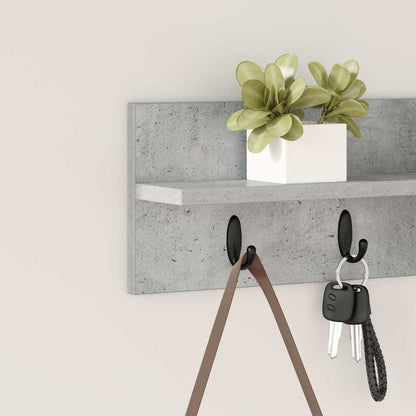 Wall-Mounted Coat Rack Wall-Mounted Concrete Grey