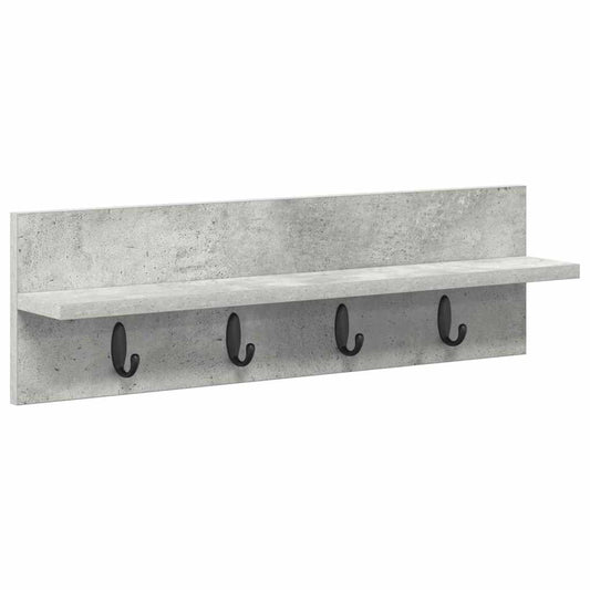 Wall-Mounted Coat Rack Concrete Grey 60 x 10.5 x 18 cm