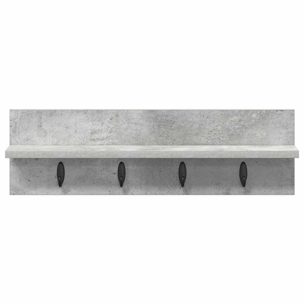 Wall-Mounted Coat Rack Concrete Grey 60 x 10.5 x 18 cm