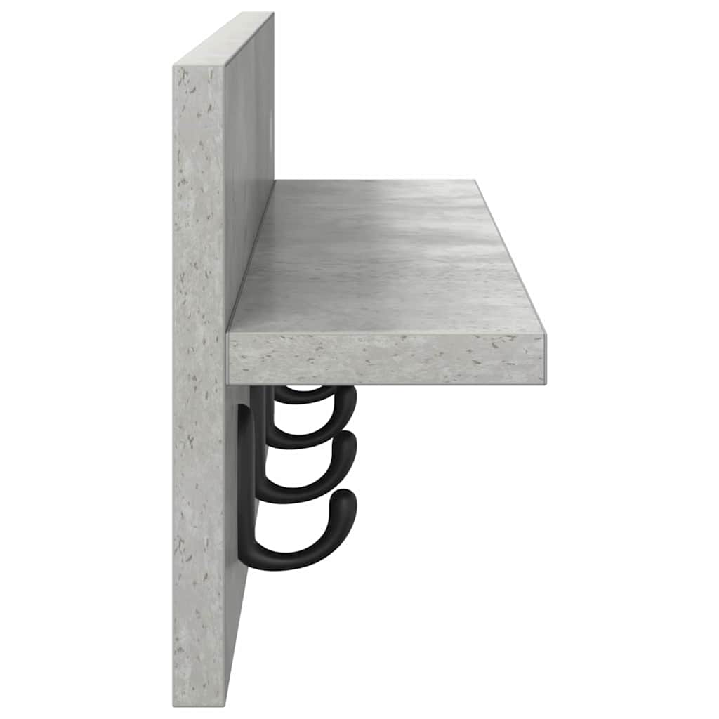 Wall-Mounted Coat Rack Wall-Mounted Concrete Grey