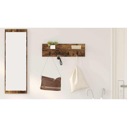 Wall-Mounted Coat Rack Smoked Oak 60 x 10.5 x 18 cm