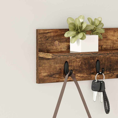 Wall-Mounted Coat Rack Wall-Mounted Smoked Oak Engineered wood