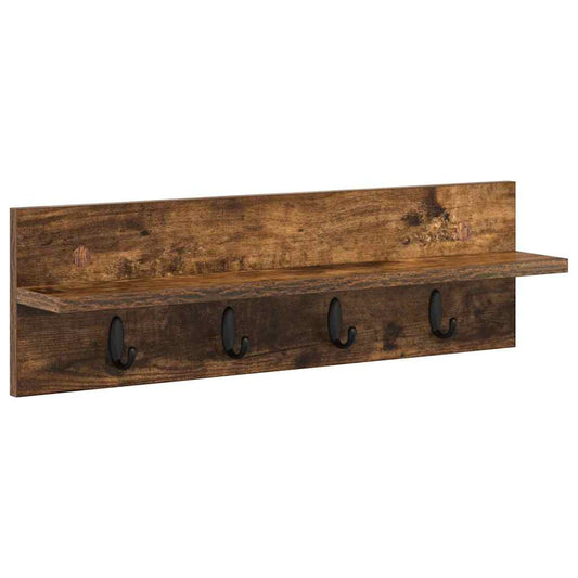 Wall-Mounted Coat Rack Smoked Oak 60 x 10.5 x 18 cm
