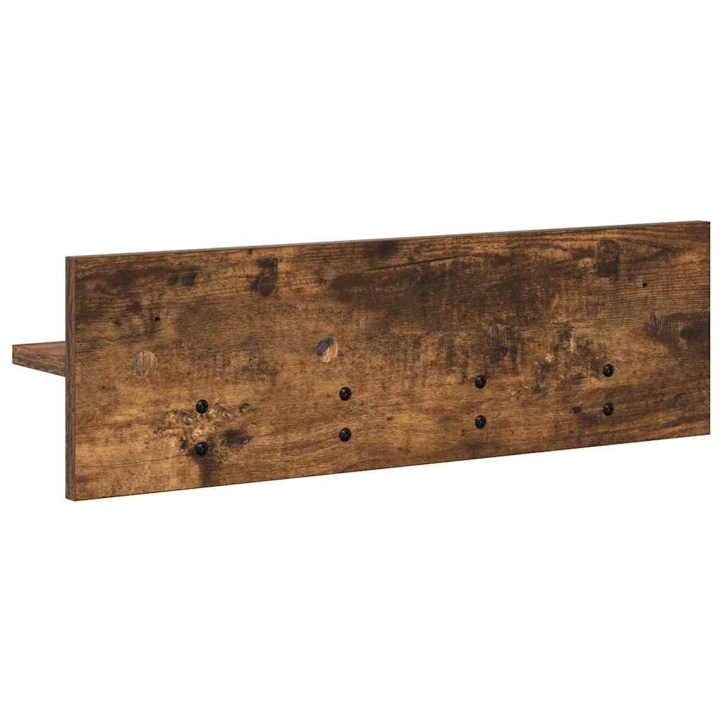 Wall-Mounted Coat Rack Smoked Oak 60 x 10.5 x 18 cm