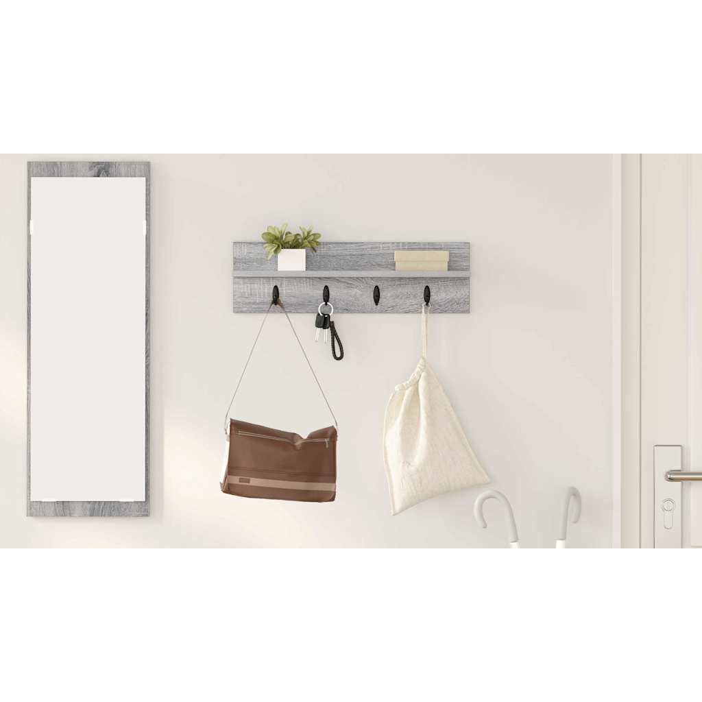 Wall-Mounted Coat Rack Grey Sonoma 60 x 10.5 x 18 cm