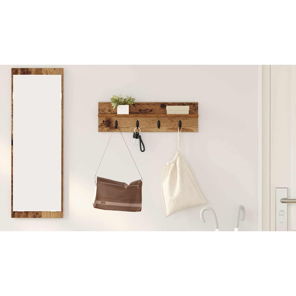 Wall-Mounted Coat Rack Wall-mounted Old Wood 60 x 10.5 x 18 cm