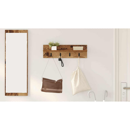 Wall-Mounted Coat Rack Wall-mounted Old Wood 60 x 10.5 x 18 cm