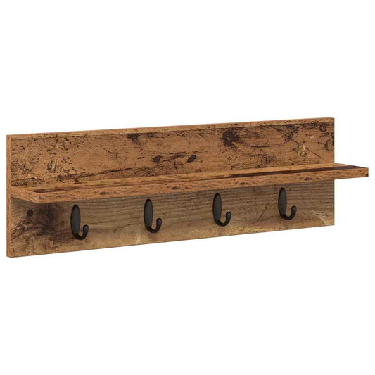Wall-Mounted Coat Rack Wall-mounted Old Wood 60 x 10.5 x 18 cm