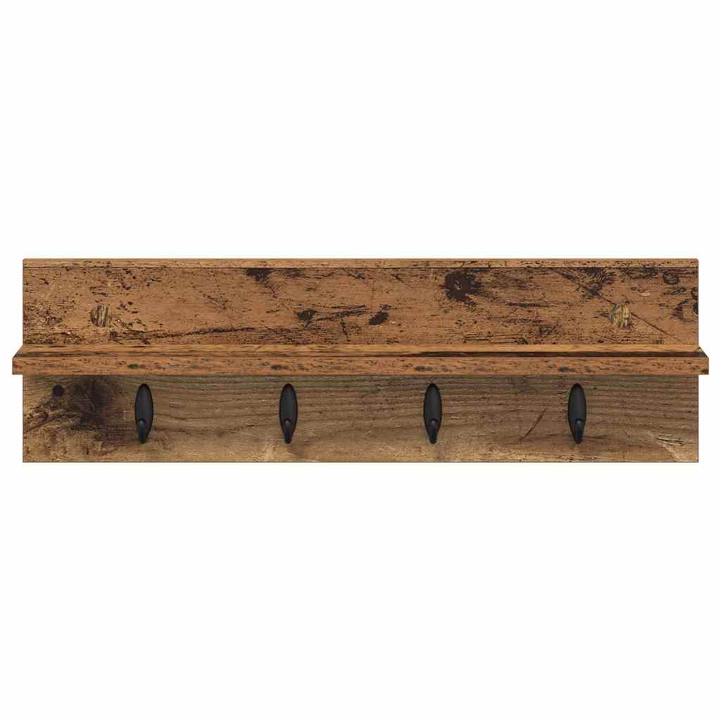 Wall-Mounted Coat Rack Wall-mounted Old Wood 60 x 10.5 x 18 cm