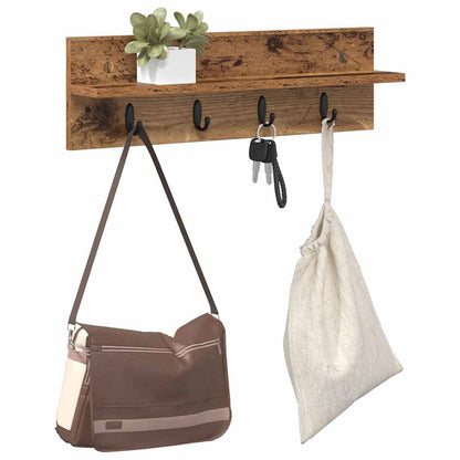 Wall-Mounted Coat Rack Wall-mounted Old Wood 60 x 10.5 x 18 cm