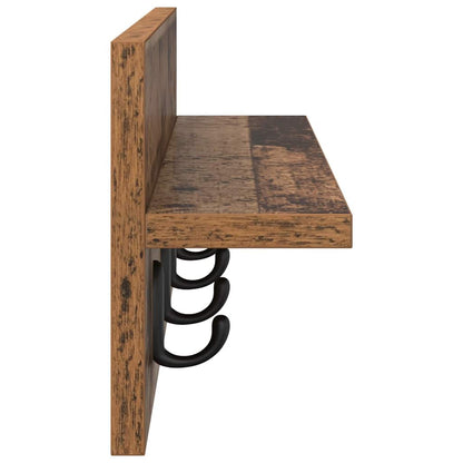 Wall-Mounted Coat Rack Wall-mounted Old Wood 60 x 10.5 x 18 cm