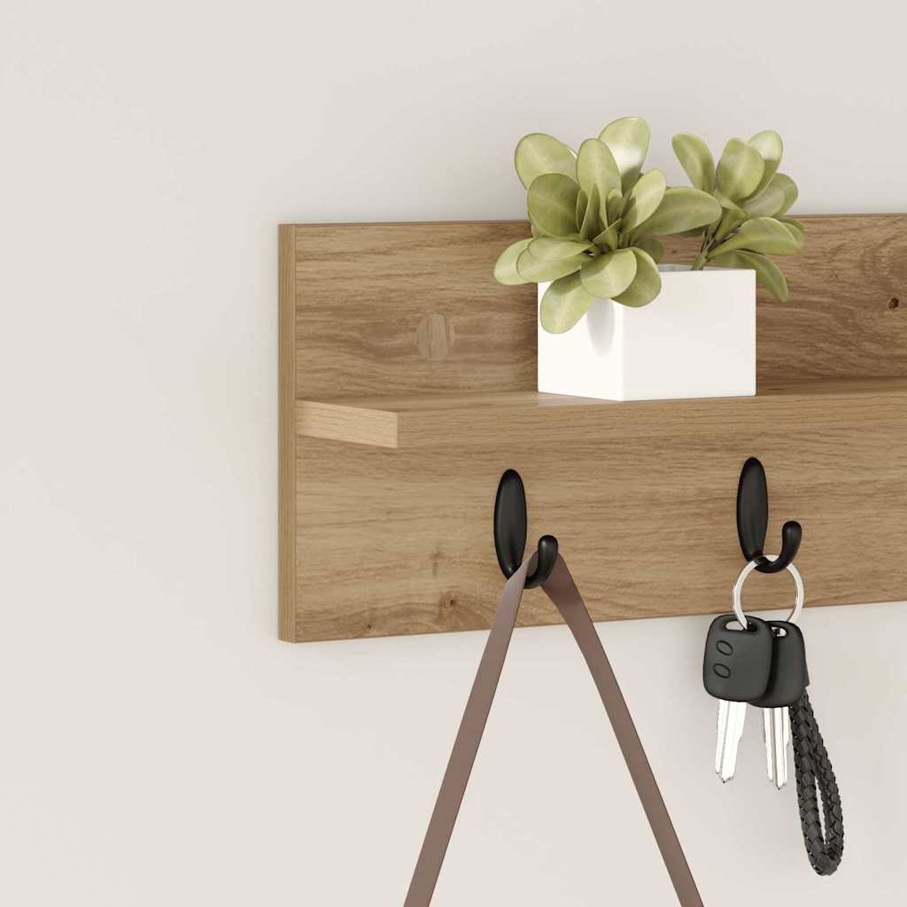 Wall-Mounted Coat Rack Artisan Oak 60 x 10.5 x 18 cm