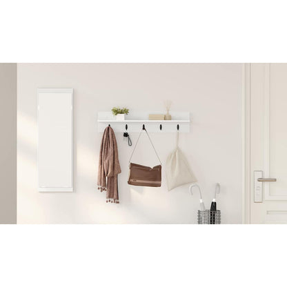 Wall-Mounted Coat Rack White 80 x 10.5 x 18 cm Engineered wood