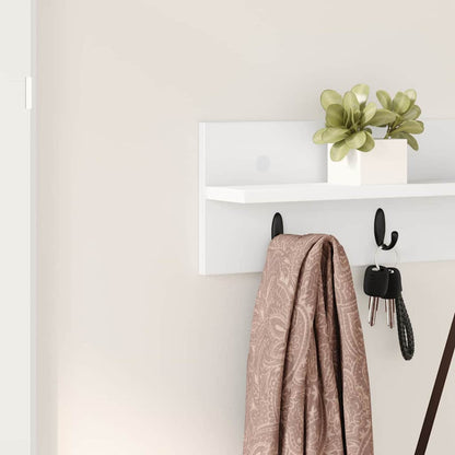 Wall-Mounted Coat Rack White 80 x 10.5 x 18 cm Engineered wood