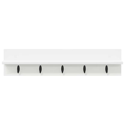 Wall-Mounted Coat Rack White 80 x 10.5 x 18 cm Engineered wood