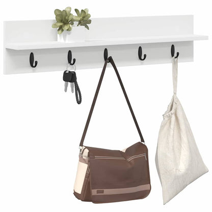 Wall-Mounted Coat Rack White 80 x 10.5 x 18 cm Engineered wood