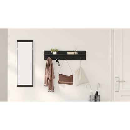 Wall-Mounted Coat Rack Wall-mounted Black Oak 80 x 10.5 x 18 cm
