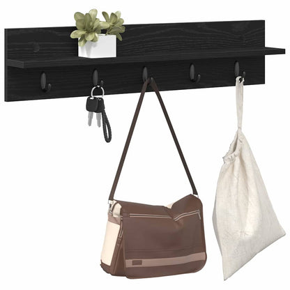 Wall-Mounted Coat Rack Wall-mounted Black Oak 80 x 10.5 x 18 cm