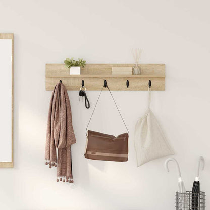 Wall-Mounted Coat Rack Sonoma Oak 80 x 10.5 x 18 cm