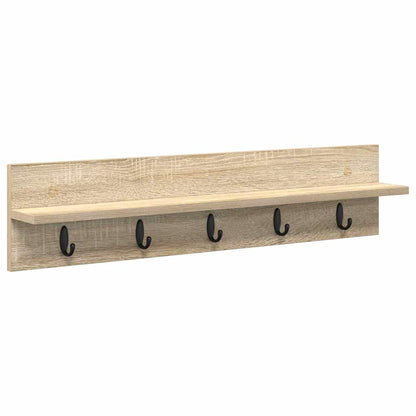 Wall-Mounted Coat Rack Sonoma Oak 80 x 10.5 x 18 cm