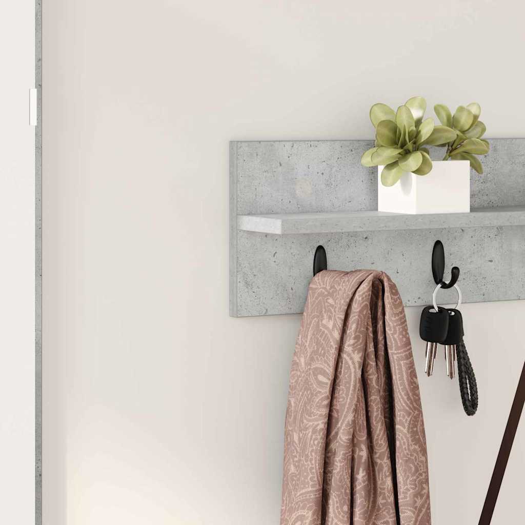 Wall-Mounted Coat Rack Wall-Mounted Concrete Grey