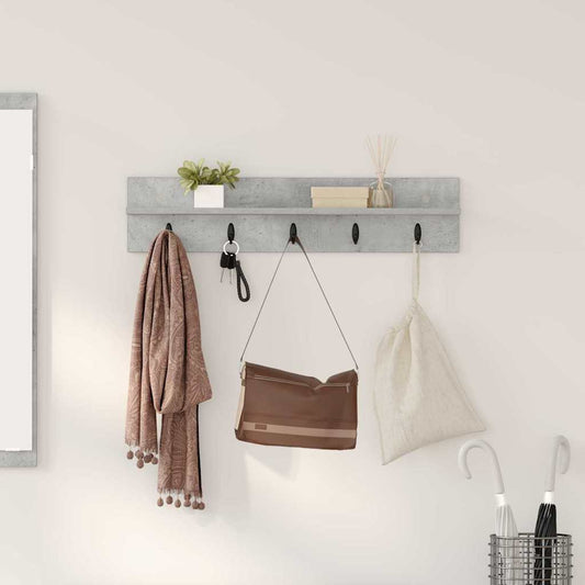 Wall-Mounted Coat Rack Concrete Grey 80 x 10.5 x 18 cm