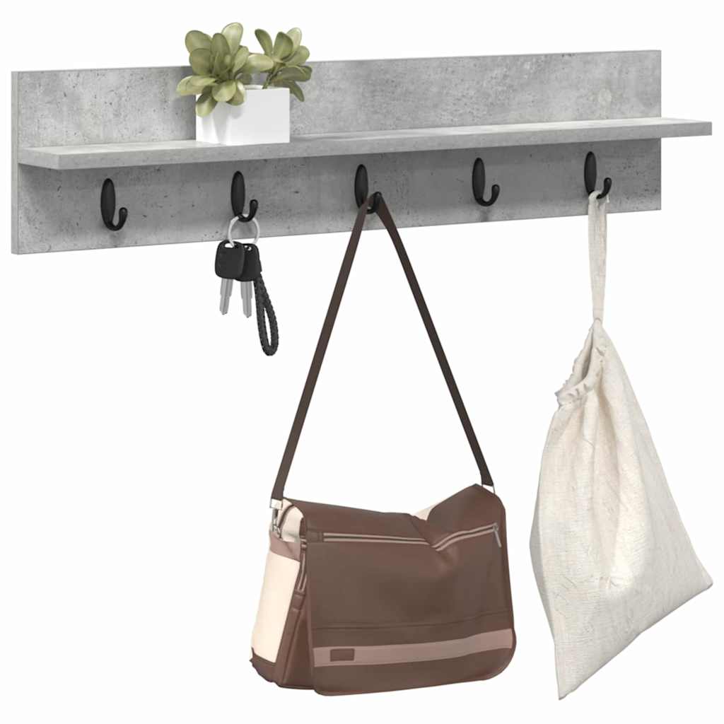 Wall-Mounted Coat Rack Wall-Mounted Concrete Grey
