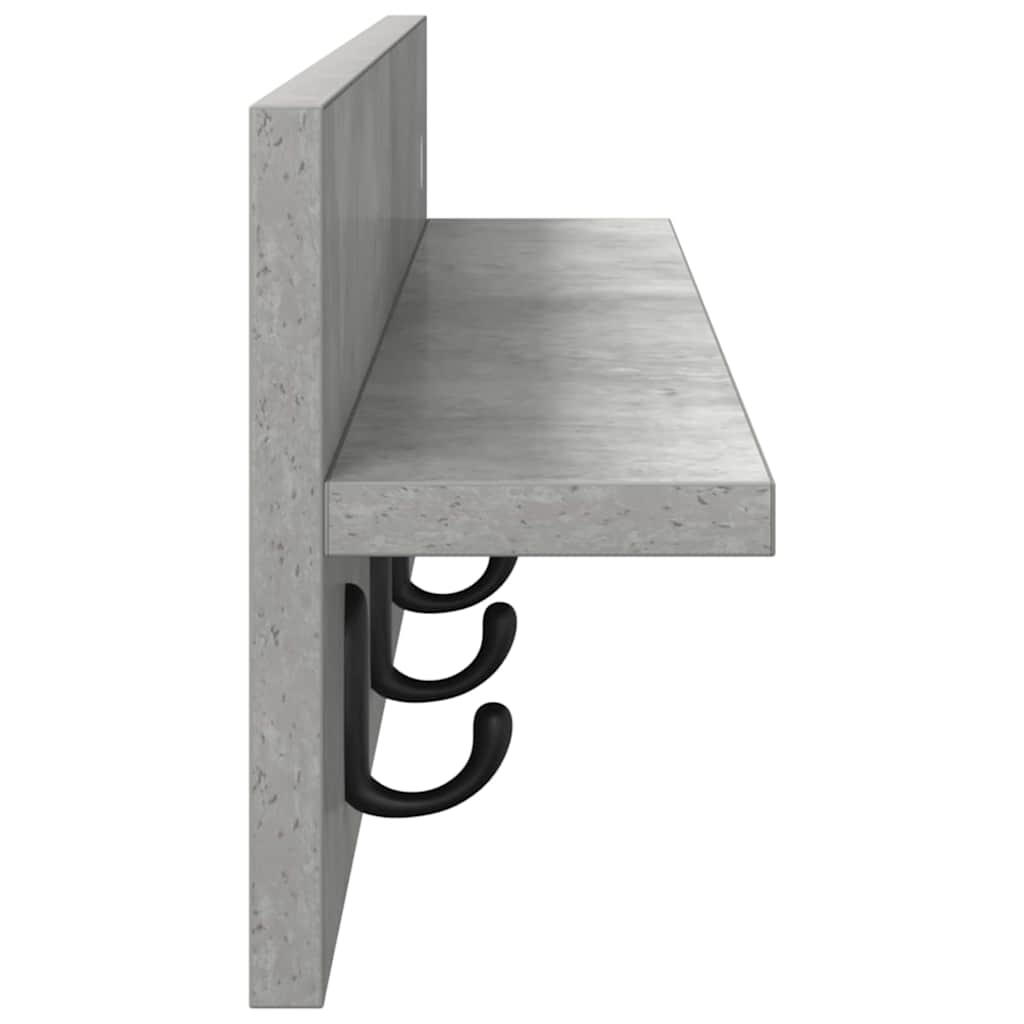 Wall-Mounted Coat Rack Wall-Mounted Concrete Grey