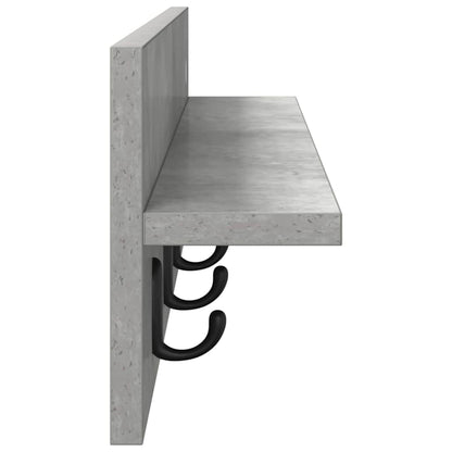 Wall-Mounted Coat Rack Wall-Mounted Concrete Grey