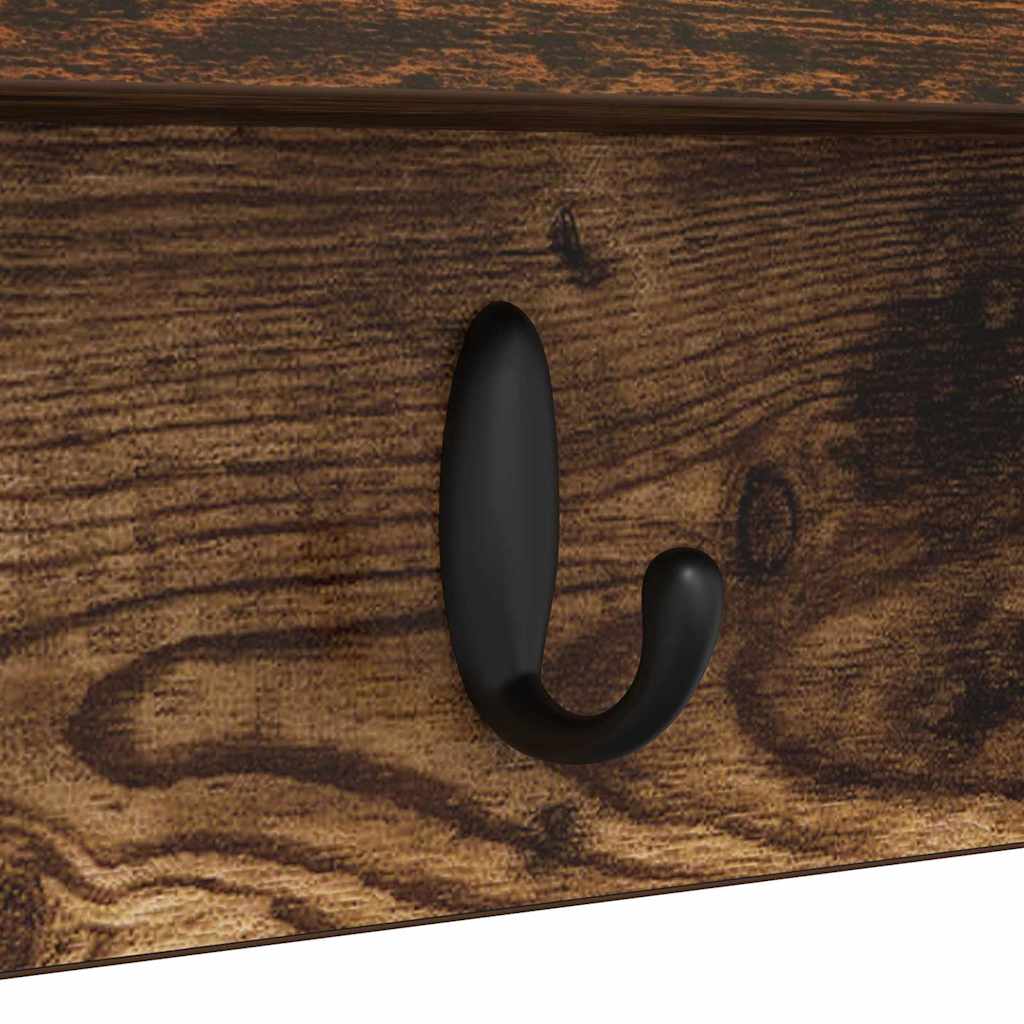 Wall-Mounted Coat Rack Smoked Oak 80 x 10.5 x 18 cm