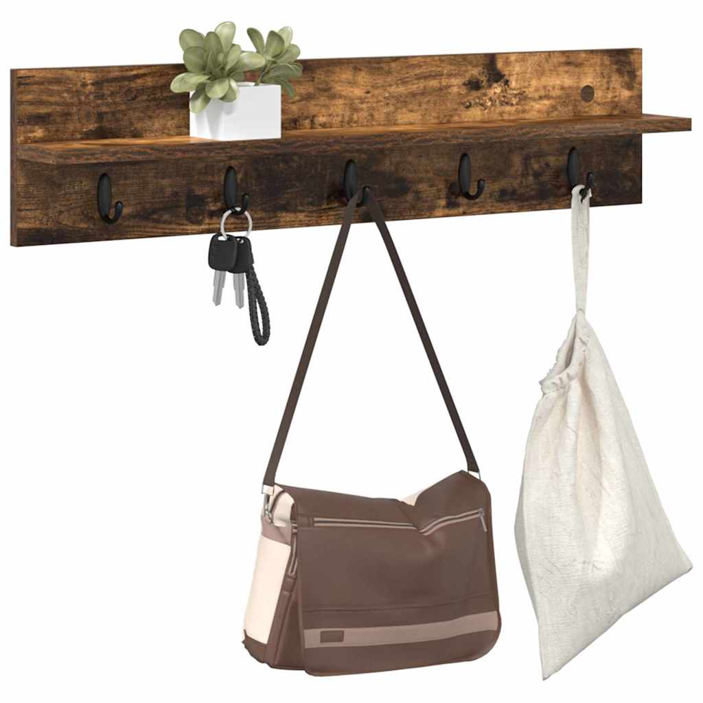 Wall-Mounted Coat Rack Wall-Mounted Smoked Oak Engineered wood