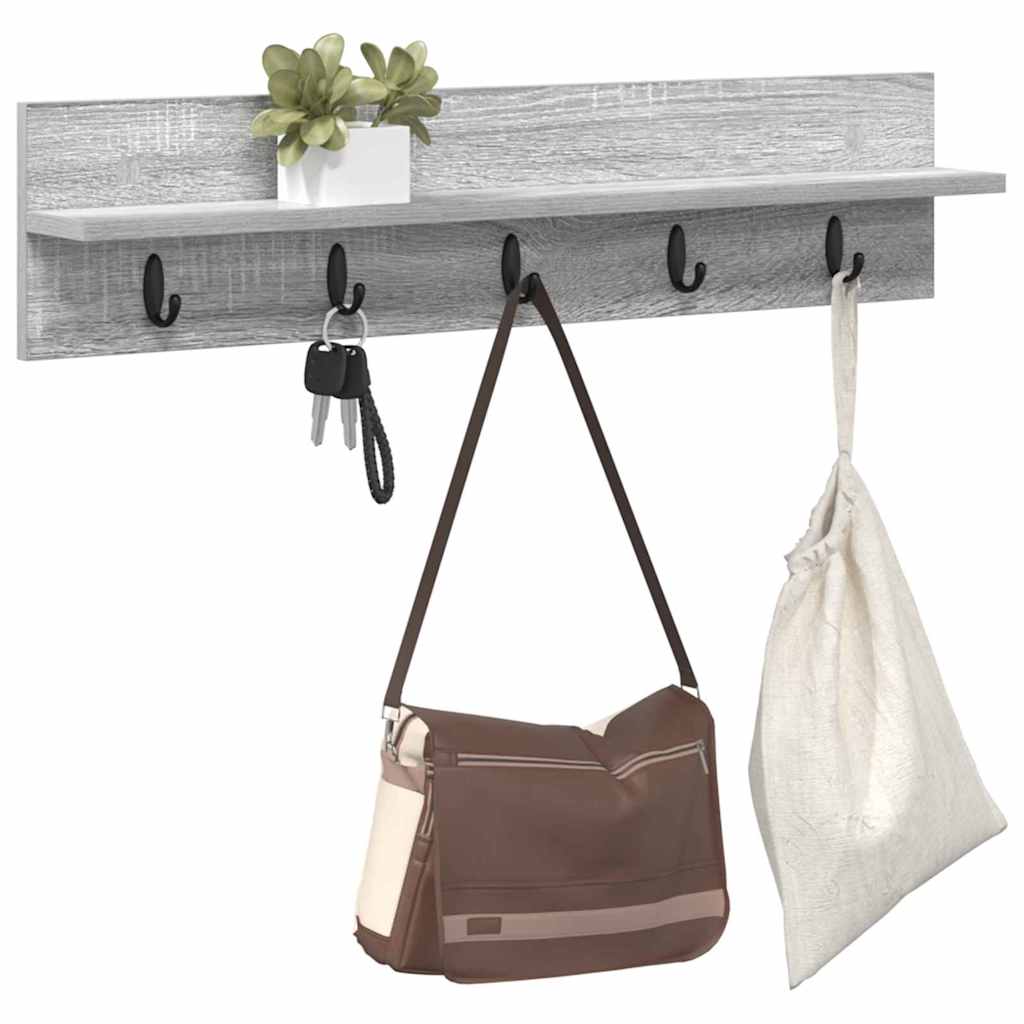 Wall-Mounted Coat Rack Grey Sonoma 80 x 10.5 x 18 cm