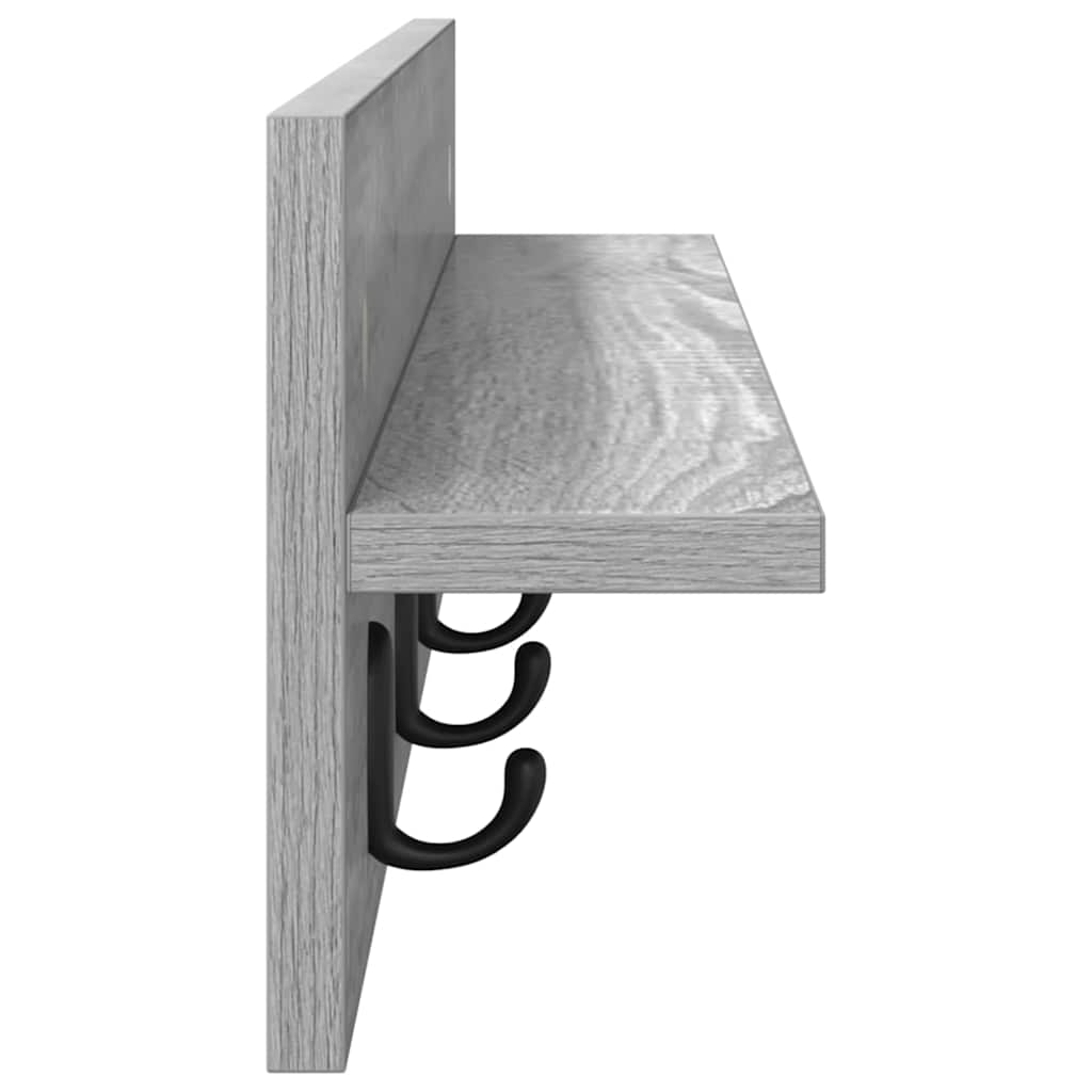Wall-Mounted Coat Rack Grey Sonoma 80 x 10.5 x 18 cm