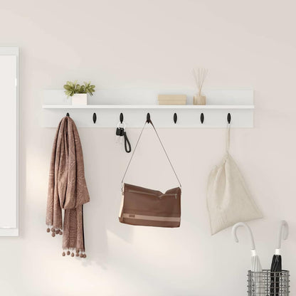 Wall-Mounted Coat Rack White 100 x 10.5 x 18 cm Engineered wood