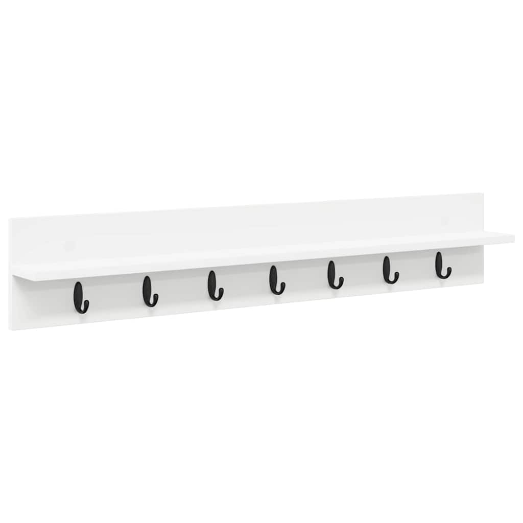 Wall-Mounted Coat Rack White 100 x 10.5 x 18 cm Engineered wood