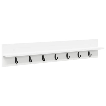 Wall-Mounted Coat Rack White 100 x 10.5 x 18 cm Engineered wood