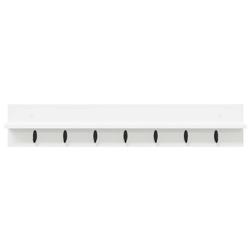 Wall-Mounted Coat Rack White 100 x 10.5 x 18 cm Engineered wood
