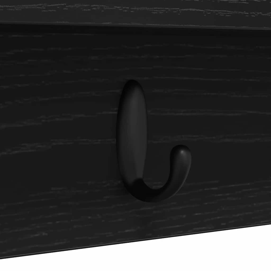 Wall-Mounted Coat Rack Black Oak 100 x 10.5 x 18 cm