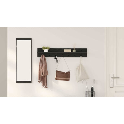 Wall-Mounted Coat Rack Black Oak 100 x 10.5 x 18 cm