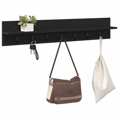Wall-Mounted Coat Rack Black Oak 100 x 10.5 x 18 cm