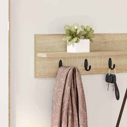 Wall-Mounted Coat Rack Sonoma Oak 100 x 10.5 x 18 cm