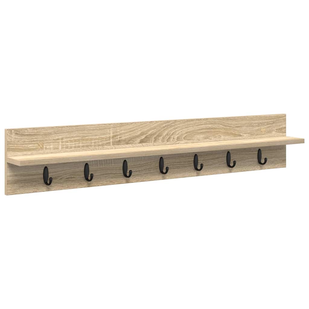 Wall-Mounted Coat Rack Sonoma Oak 100 x 10.5 x 18 cm