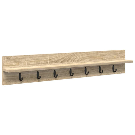 Wall-Mounted Coat Rack Sonoma Oak 100 x 10.5 x 18 cm